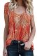 Printed Crew Neck Short Sleeves Top