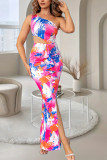 Tie Dye Irregular Split Dress