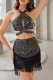 Halter Neck Sequin Tassle 2PCS Set