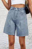 Washed Distressed Denim Short