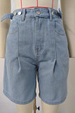 Washed Distressed Denim Short
