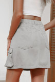 High Waist Denim Short Dress