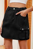High Waist Denim Short Dress