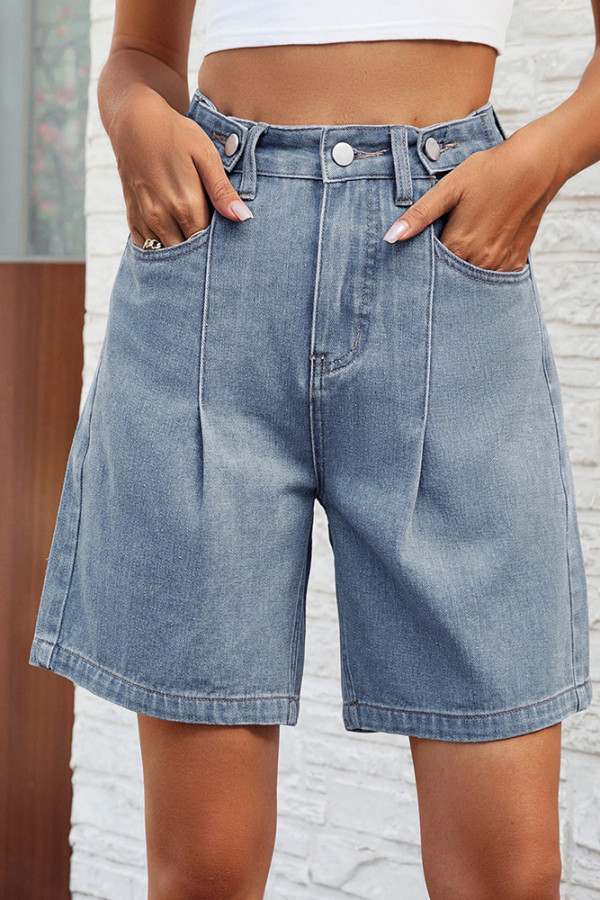Washed Distressed Denim Short