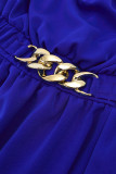 Plain Strapless Bandeau Split Max Dress