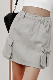 High Waist Denim Short Dress