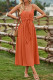 Plain Ruched Front Tie Spaghetti Strap Maxi Dress