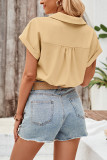 Button Up Fold Sleeves Shirt