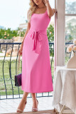 Tie Knot Sleeveless Plain Dress