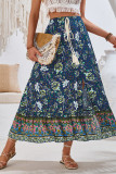 Bohemian Floral Elastic Waist Maxi Skirt