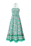 Halter Neck Floral Maxi Dress