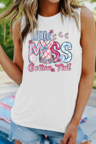 Easter Miss Bunny Tail Print Tank Top