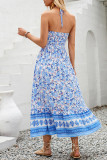 Halter Neck Floral Maxi Dress