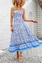 Halter Neck Floral Maxi Dress
