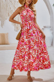 Halter Neck Floral Maxi Dress