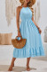 Plain Sleeveless Ruffle Dress