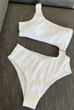 Irregular Plain One Piece Swimsuit