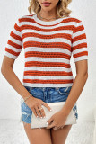 Colorblock Stripes Knitting Top