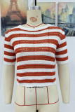 Colorblock Stripes Knitting Top