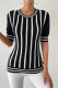 Black Stripes Colorblock Top