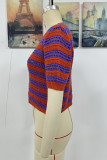 Colorblock Stripes Knitting Top