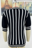 Black Stripes Colorblock Top