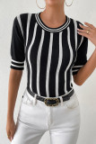 Black Stripes Colorblock Top
