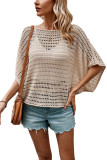 Plain Eyelet Knitting Top