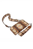 Boho Western Print Zipper Crossbody Bag MOQ 3pcs