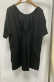 Backless V Neck Loose Pockets Romper