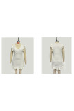 U Neck Sleeveless Ruffle Knitting Dress