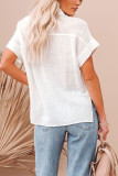 Plain Textured Buttoned Blouse Shirt