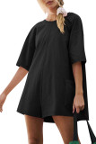Backless V Neck Loose Pockets Romper