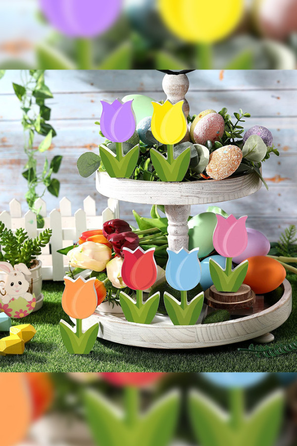 Multicolor Turlip Home Decor 6pcs a Set MOQ 3sets