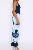 Blue Spaghetti Maxi Dress