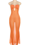 Off Shoulder See Through Mesh Dress