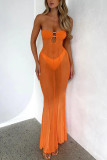 Off Shoulder See Through Mesh Dress