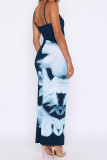 Blue Spaghetti Maxi Dress