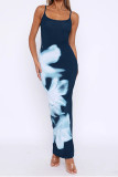 Blue Spaghetti Maxi Dress
