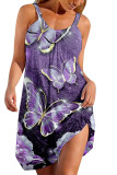 Butterfly Print Sleeveless Mini Dress