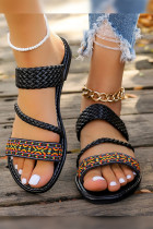 Vintage Ethnic Strap Flat Sandals