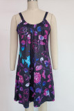 Butterfly Print Sleeveless Mini Dress