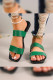 Plain PU Strap Flat Slippers