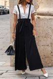 Black Wide Leg Overall