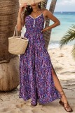 Sleeveless Halter Split Maxi Dress