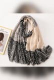 Printed Tassels Hem Linen Scarf MOQ 3pcs
