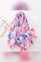 Floral Tassel Scarf
