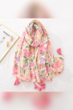 Floral Tassel Scarf