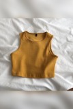 Plain Crew Neck Crop Tank Top