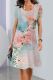 Watercolor Print Short Sleeves Dress